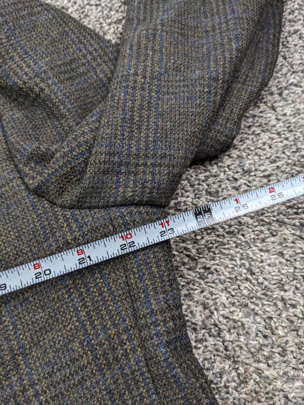 Canali Sport Coat Blazer Tweed Wool Glen Windowpane Plaid Brown Blue 44R - Picture 8 of 11